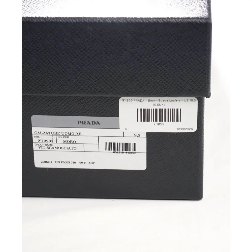 $1,250 PRADA - Brown Suede Loafers - US 10.5 (9.5UK)